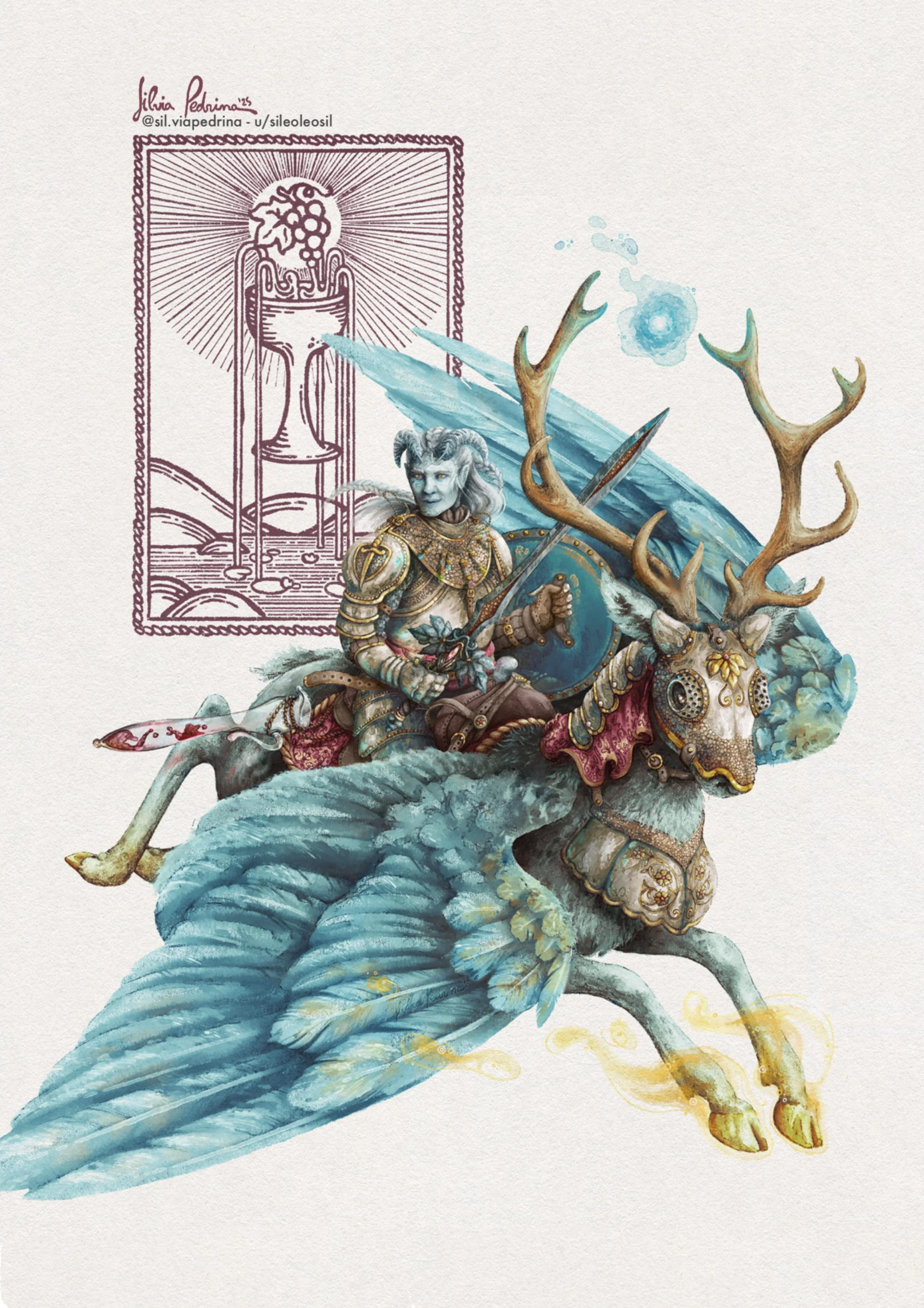 "Wine and merriment (commission), digital, 2025.