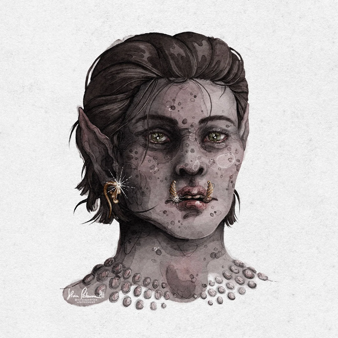 "Half-orc portrait", digital, 2024.