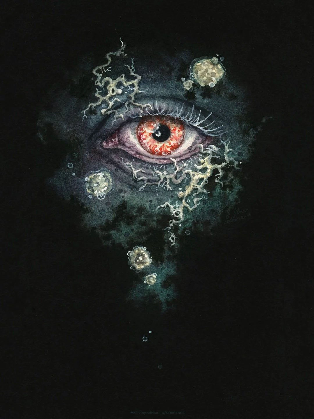 "Symbiosis", watercolor+ink, 2026.