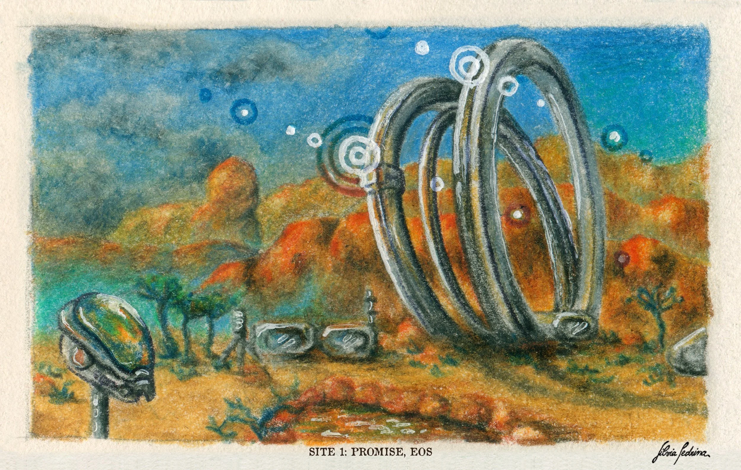 "Site 1: Promise, Eos (fanart)", pencil, 2023.