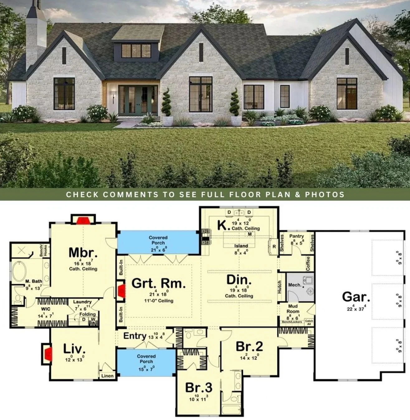 I love a bump out kitchen and cathedral ceilings. 💗💗💗
Design now for a smooth spring start. DM us for details on our all in house Design and Build Custom Home process.