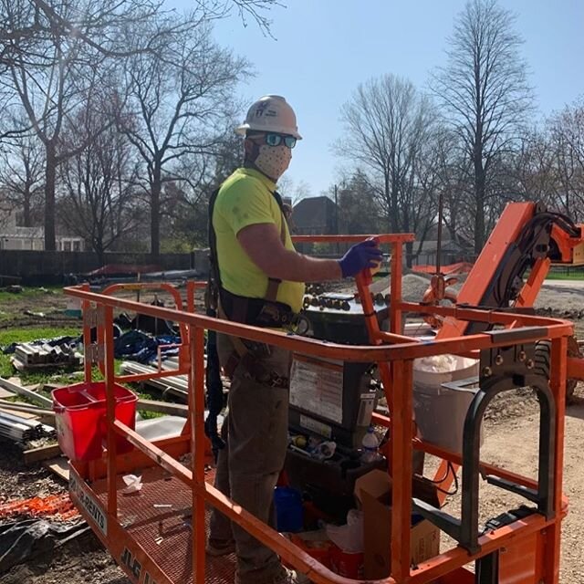 Essential workers with PPE in it together!  Shoutout on our masks @allyheffernan &amp; fam we appreciate it!!! #ppe #construction #glazier #glazierlife #glaziernation #staysafe