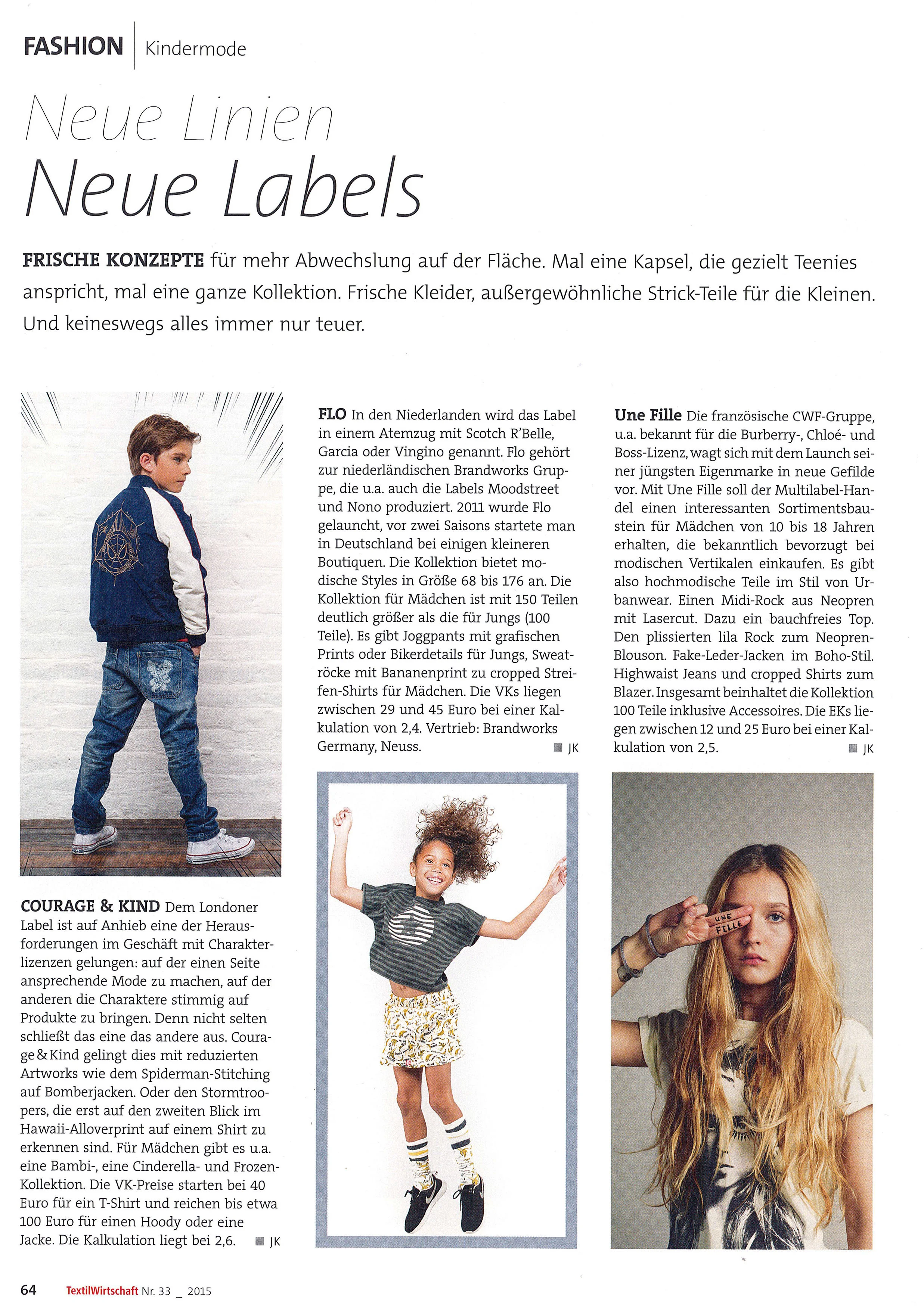 NEW LABELS - TextilWertchaft Magazine - 2015 