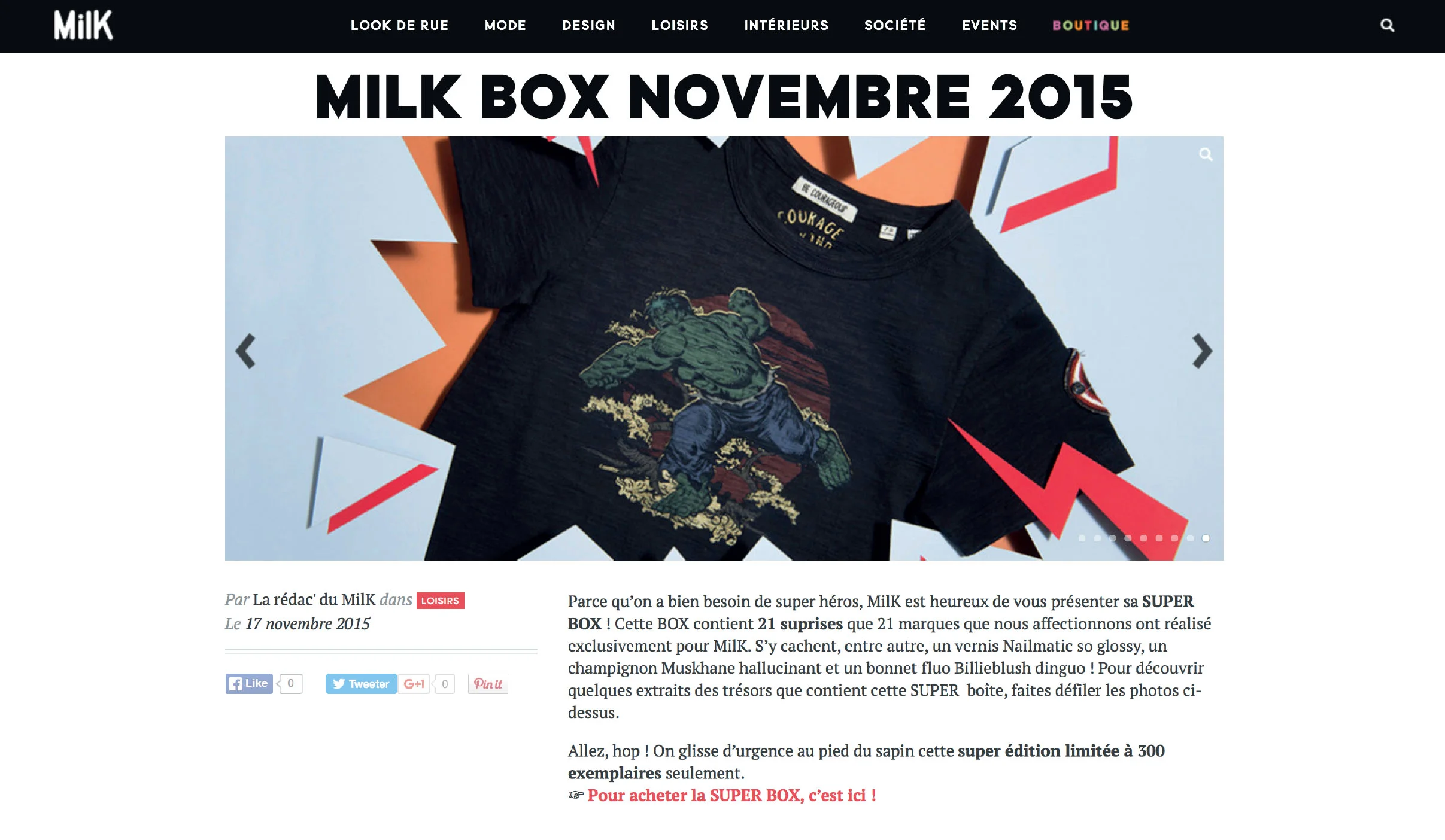 MILK MAGAZINE - MILK BOX Product 2015