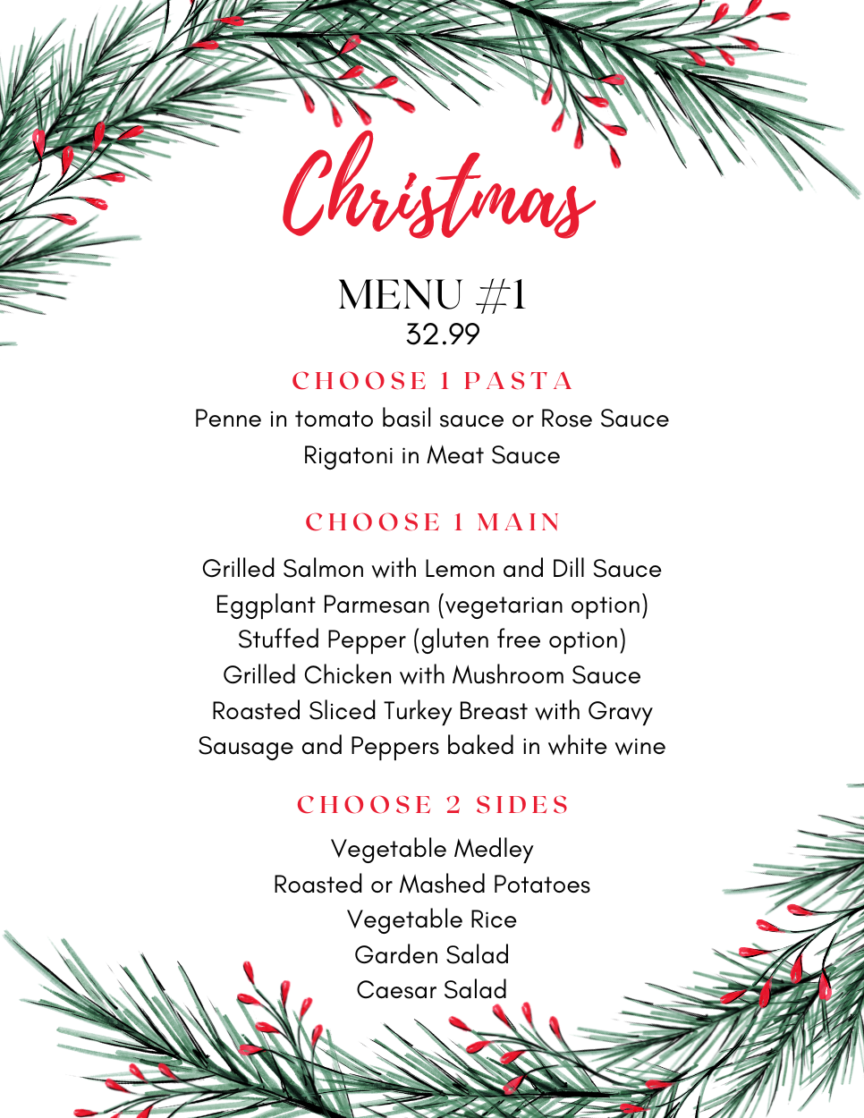 White and Green Festive Holiday Christmas Dinner Menu.png