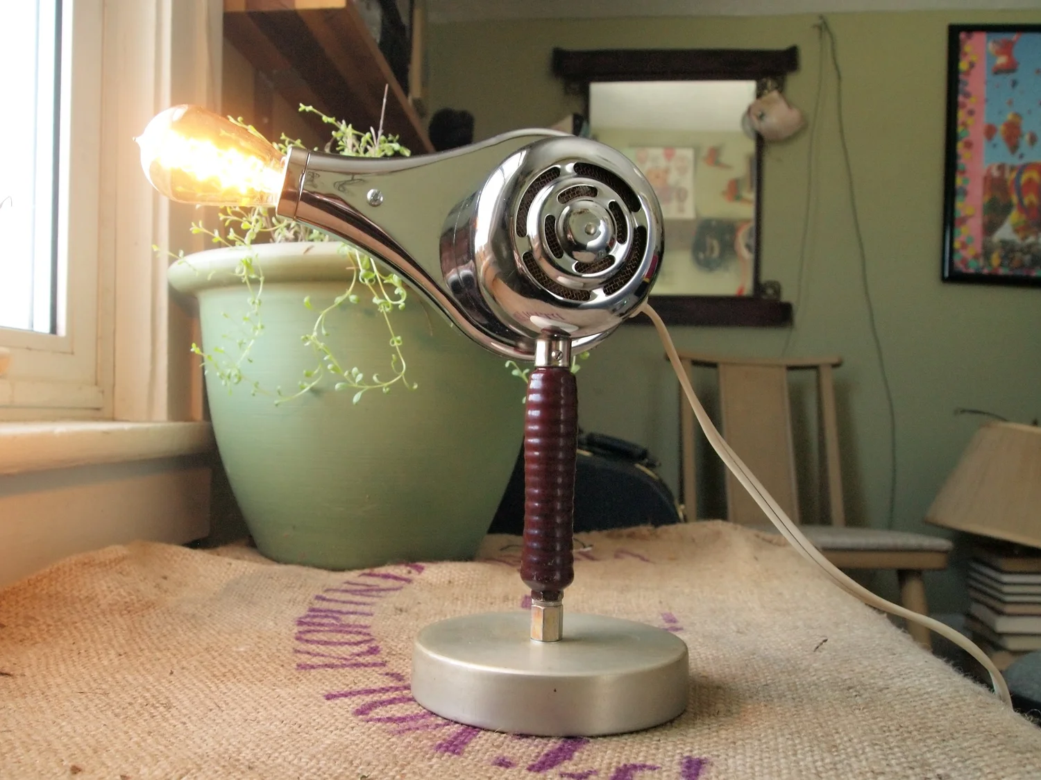 Repurposed Vintage Handy Hannah Hair Dryer Lamps — Light Up Labs