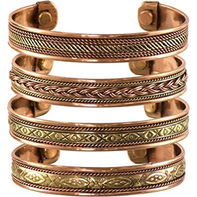 Copper Svenka Crystal 18-Carat Rose Gold Rhodium-Plated Ladies' Bracelet:  'Healing Waves' Copper Bracelet