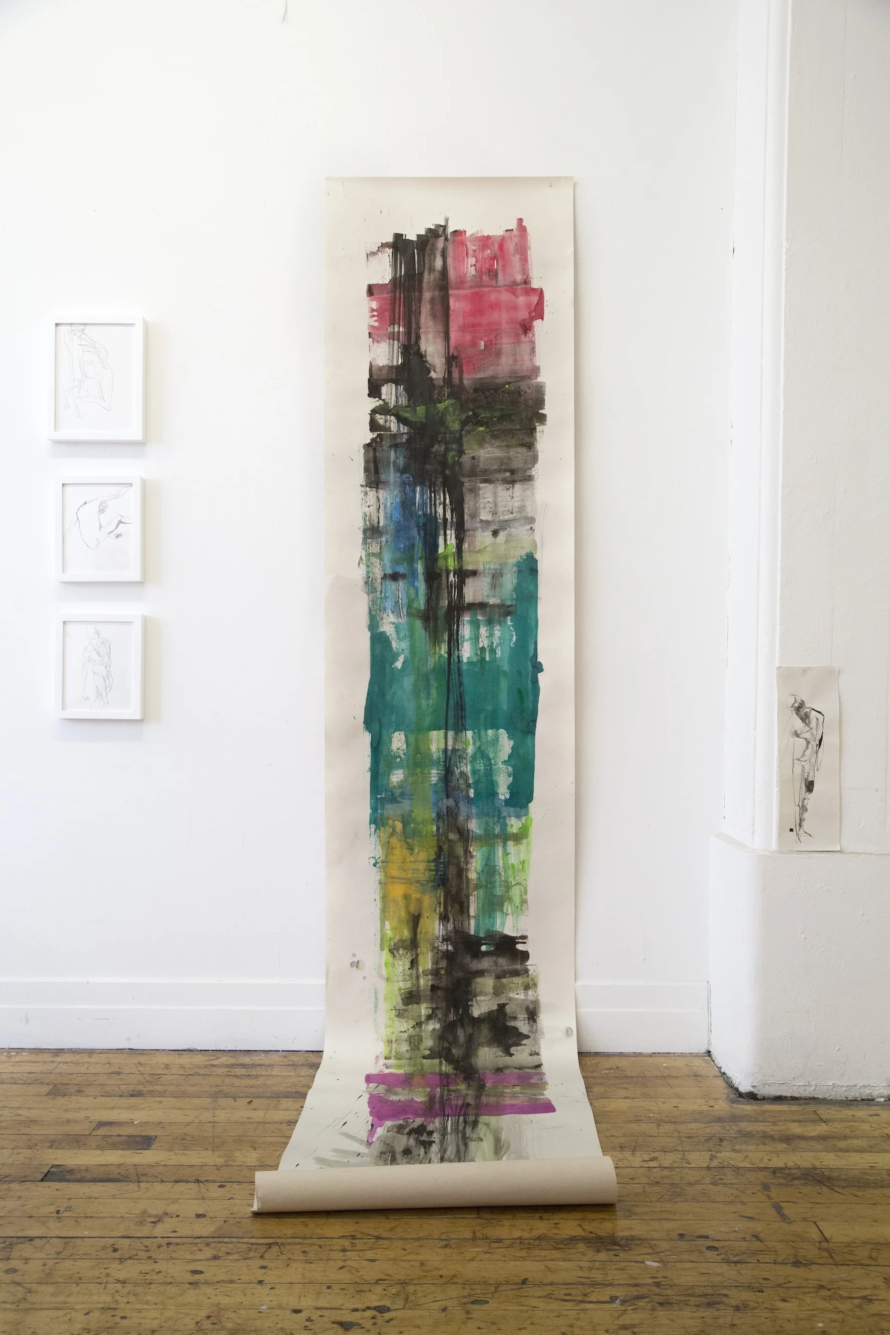 from series Embodied City, New York, 2015, ink on wallpaper