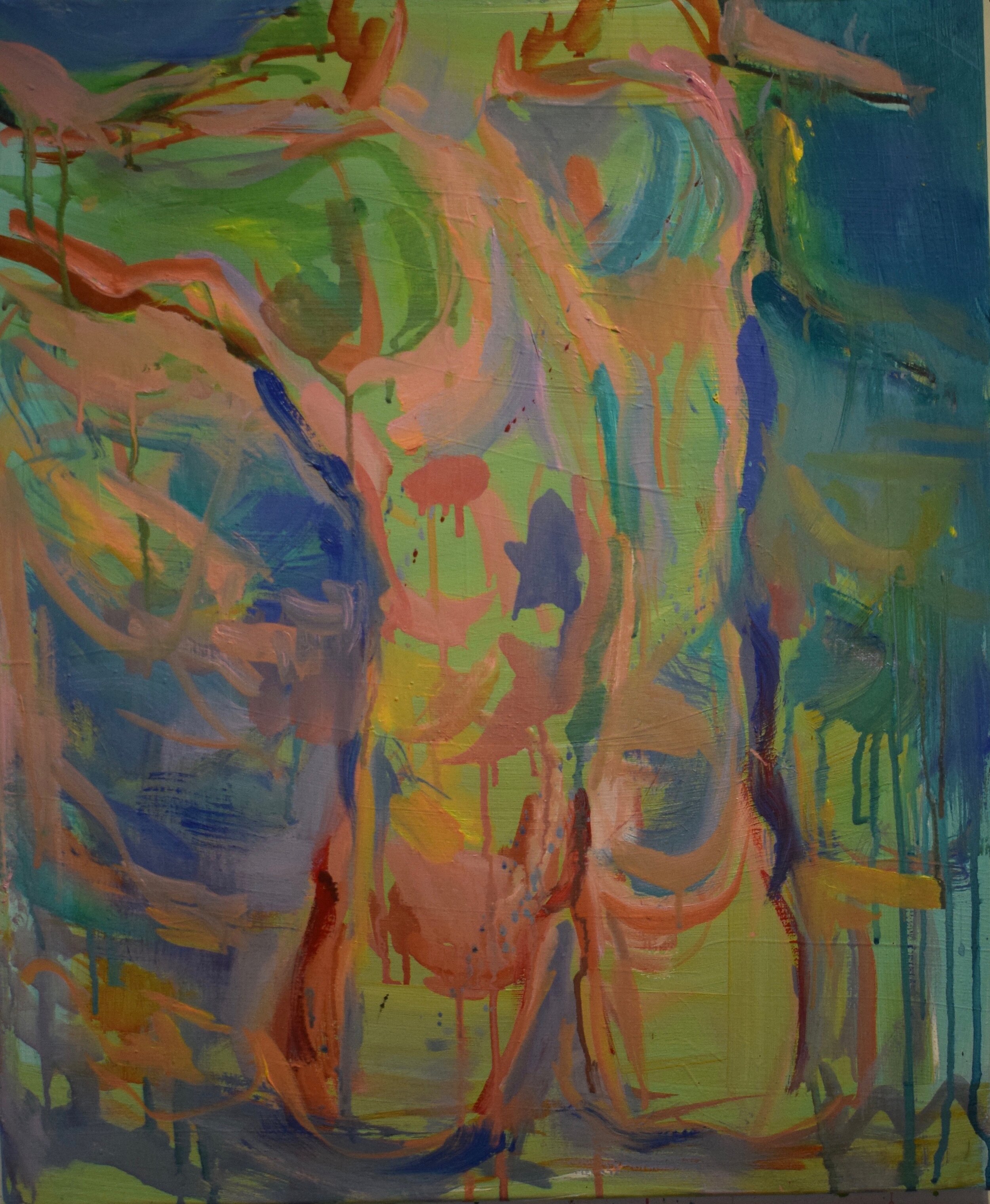 SOLD Bather II, oil on canvas, 2021, 85 x 64 cm