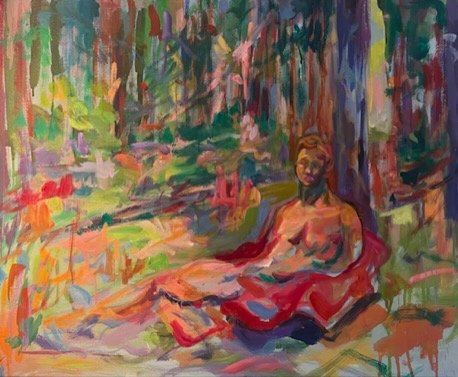 Forest Bather, oil on canvas
