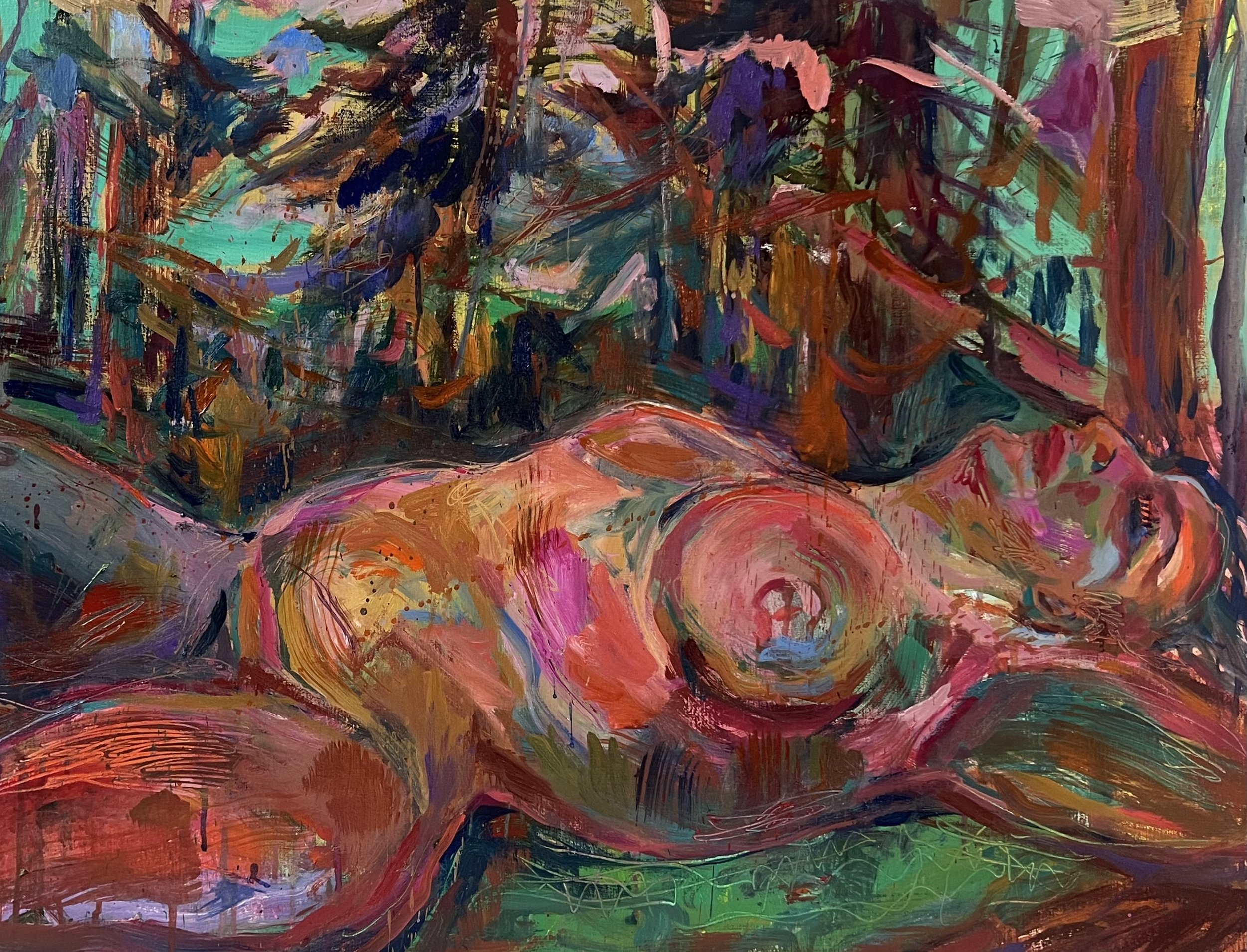 Forest bath, 2023, oil on canvas, 80 x 100 cm