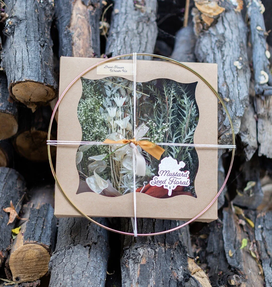 🍂 Do it yourself fall wreath kits are now available at our Flower Stand at @kithshop. These cute boxes are full of fall inspired dried flowers, ribbons and a few tools to get you started. (FYI you&rsquo;ll need hot glue and that&rsquo;s not in the k