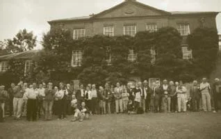 Gathering outside Trawscoed Hall for our farewell
