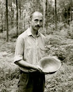 Neil Humphris shows off his elm bowl (turned by Richard Chapman) which was presented to him by the Trustees of Woodland Heritage