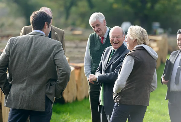 Lord Gardiner sharing a joke with Sally Goodwin