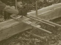 The guide fence ensures a clean parallel cut