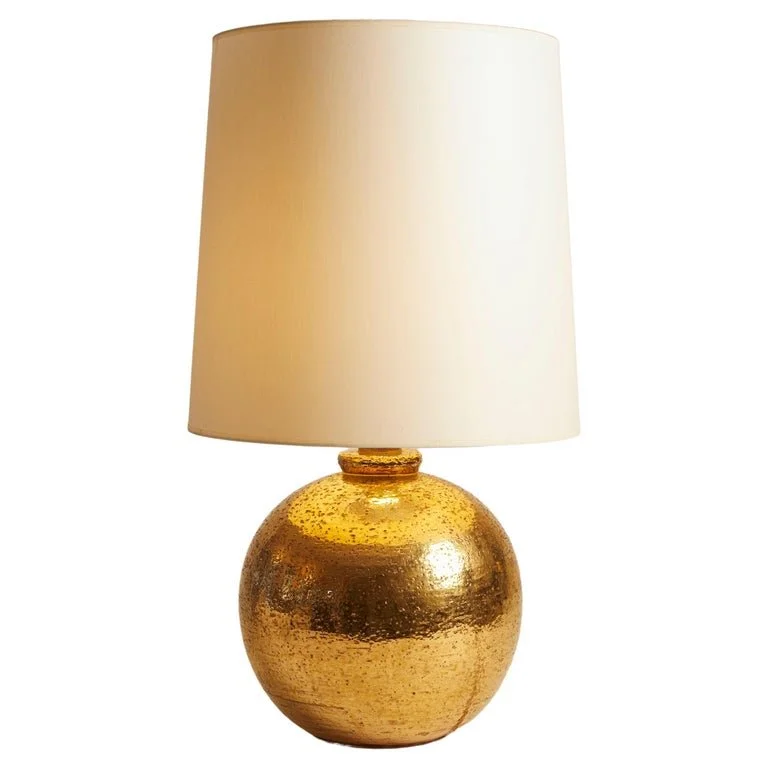 Italian 1960's Bitossi Gilded Pottery Lamp