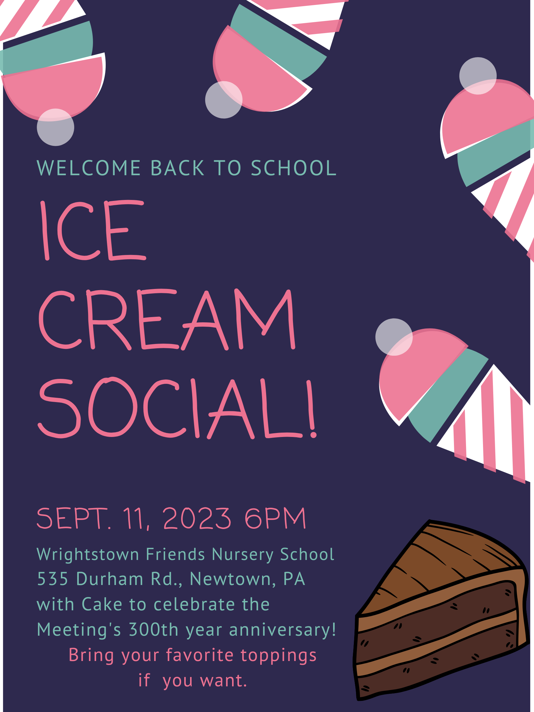 Ice Cream Social with Wrightstown Friends Nursery School