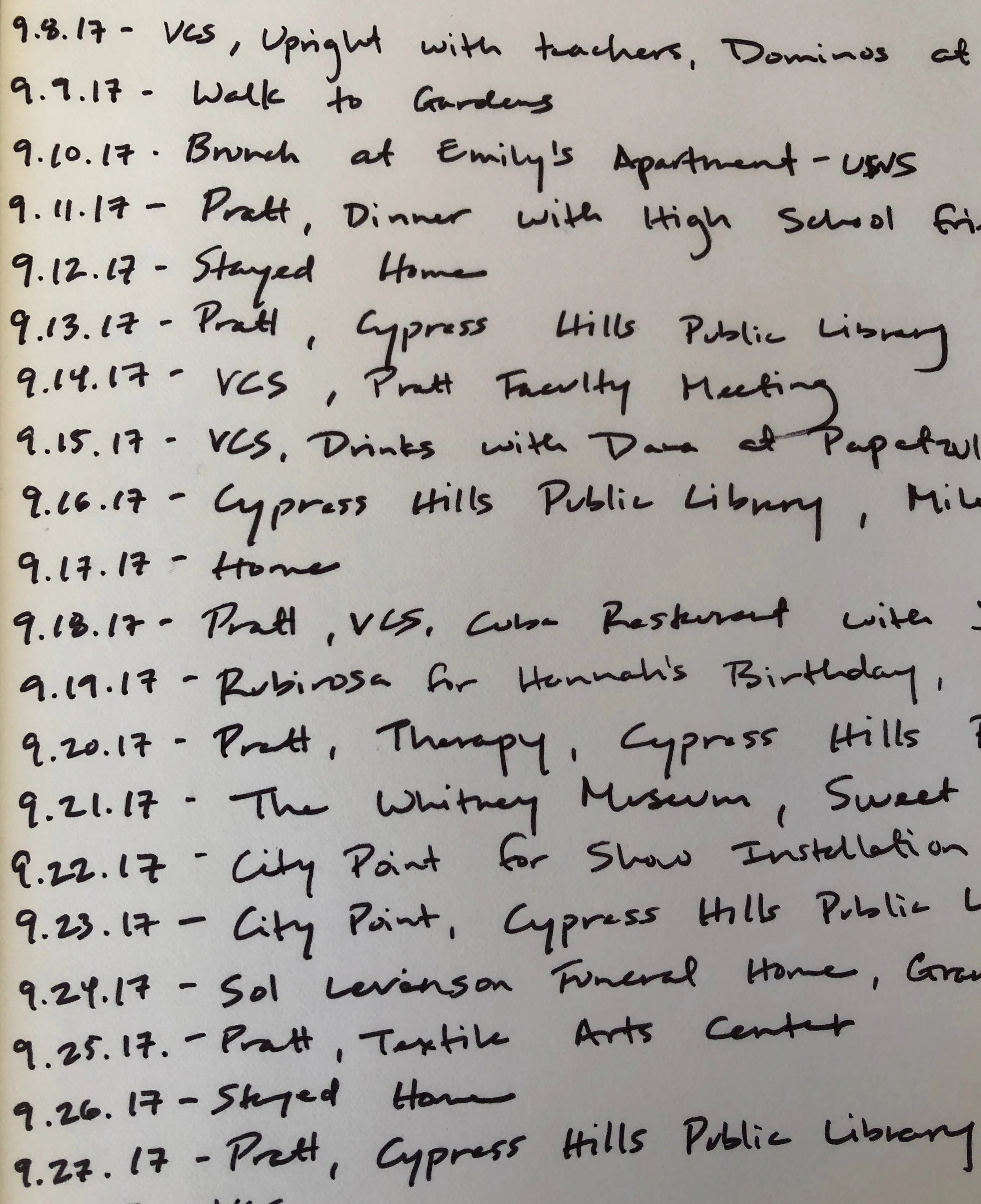 Alex Goldberg, September Travel Notes, 2017