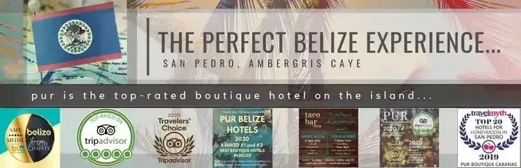 PUR Boutique Cabanas, an award-winning Belize boutique resort in San Pedro, Ambergris Caye, recognized by Tripadvisor and ranked among the best Belize resorts for couples, offering luxury lodging in Ambergris Caye Belize.