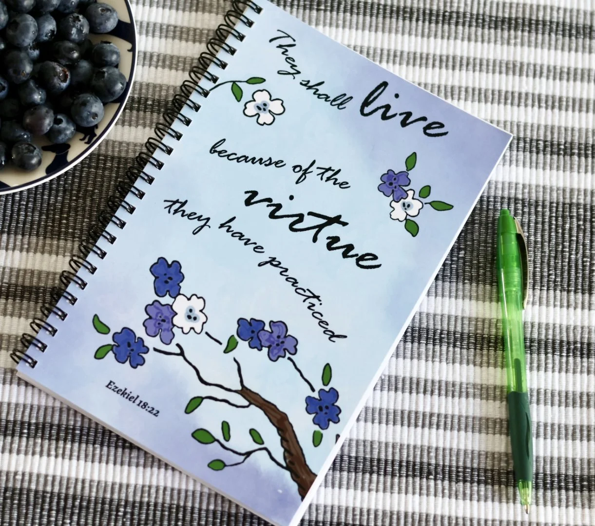 "They shall live..." spiral notebook (blue)