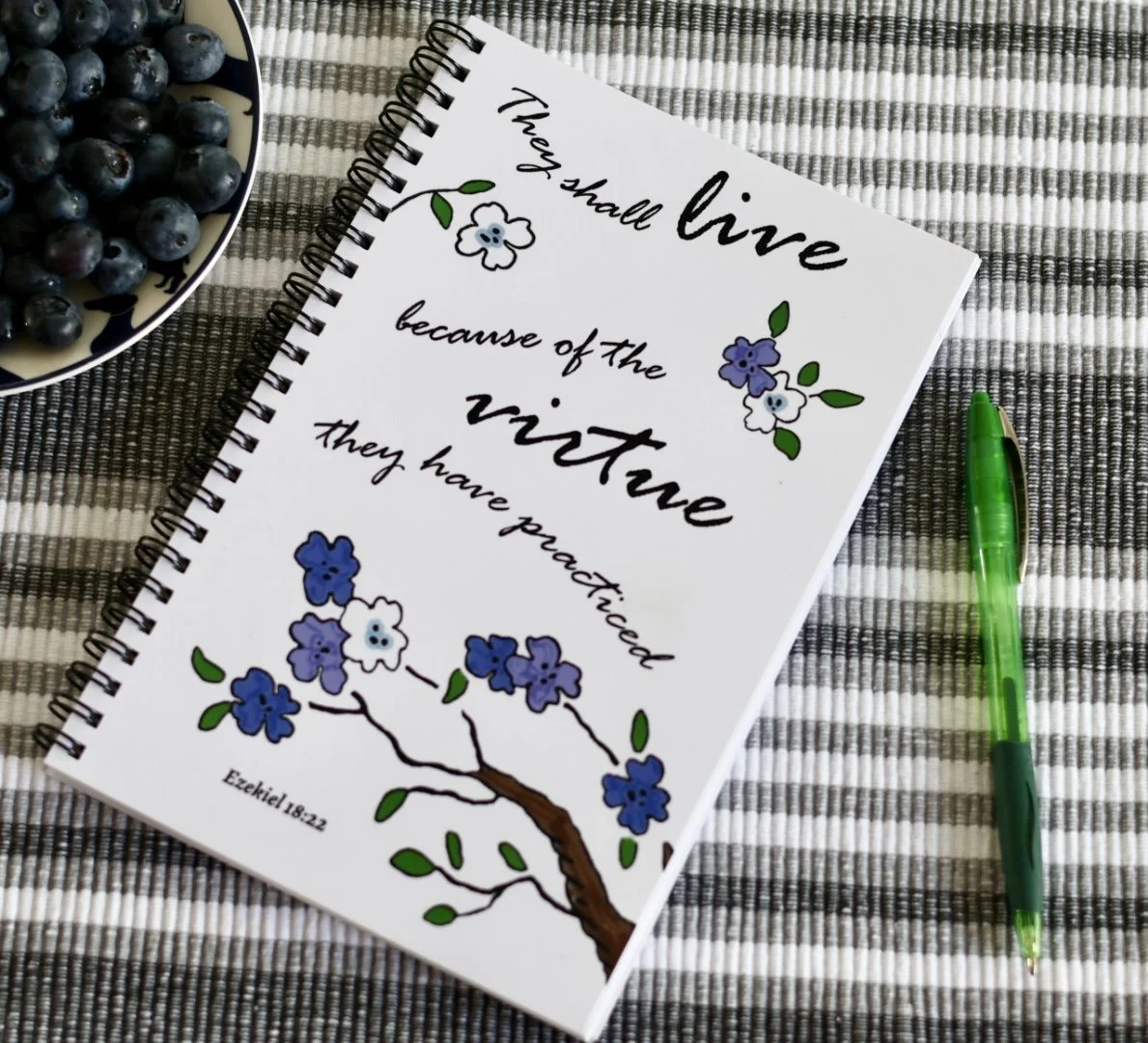 "They shall live..." spiral notebook (white)