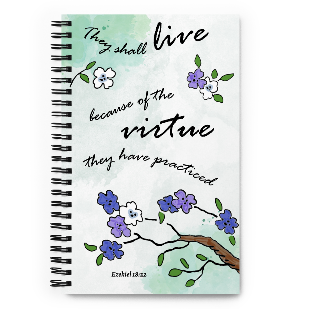 "They shall live..." spiral notebook (green)