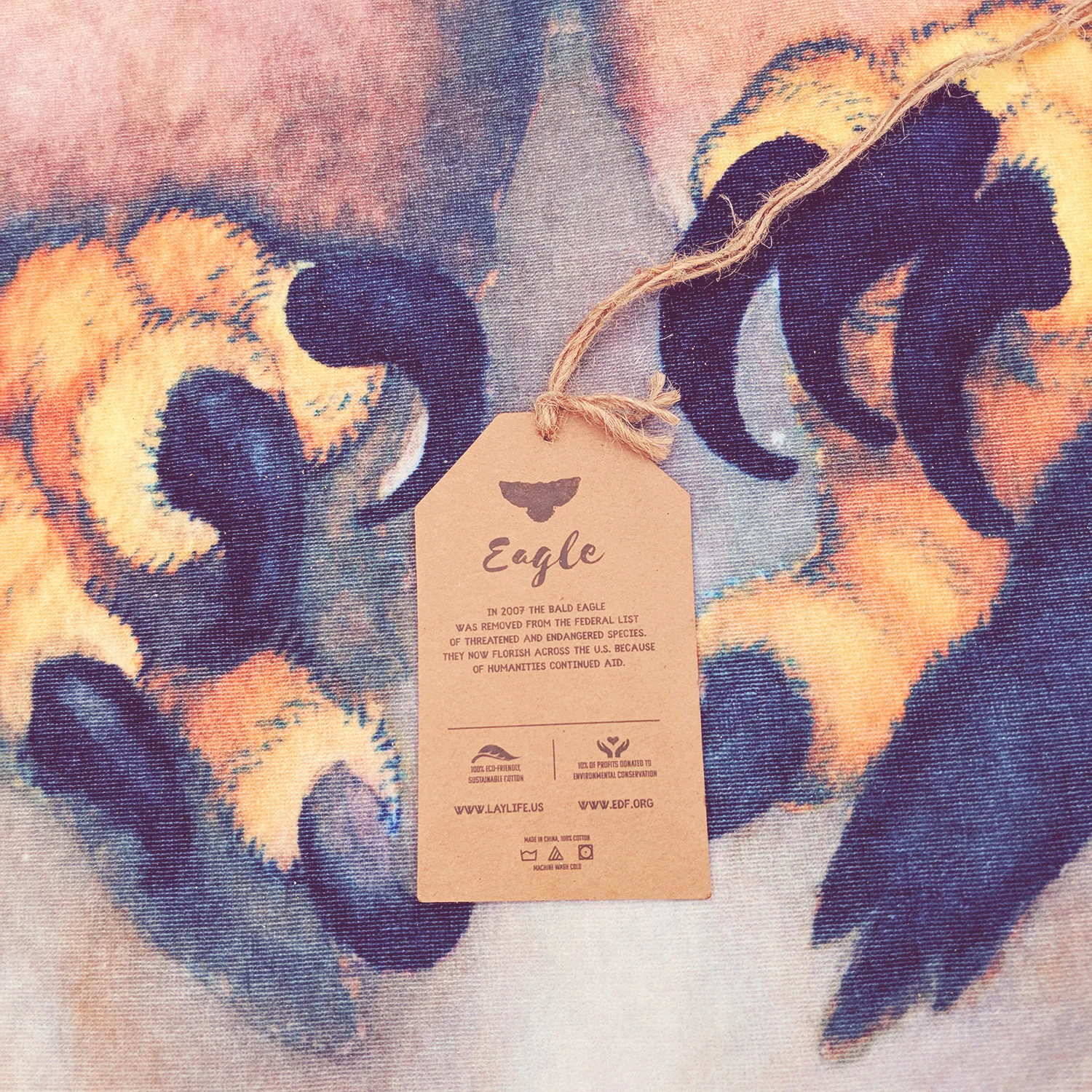 Laylife, towel, eagle, spread, blanket, sheet, throw, cotton, environment, dry, thick, watercolor, art, sustainable, animal, donate, dry, lay, decorate, picnic, beach, ocean, graphic, animal print