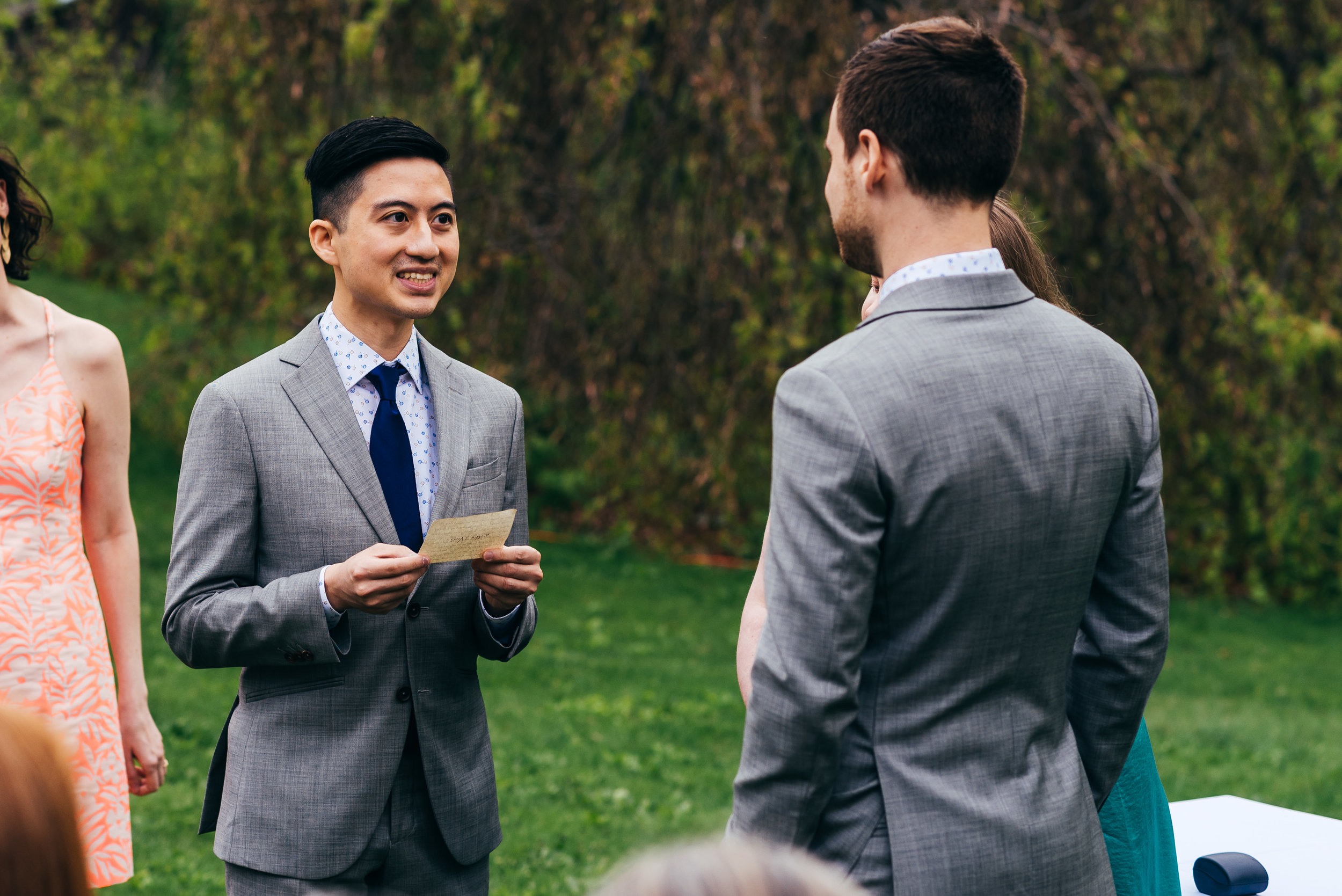Scenes from Chad and Eddie's same sex ceremony in the Hudson River Valley at Buttermilk Falls Inn.