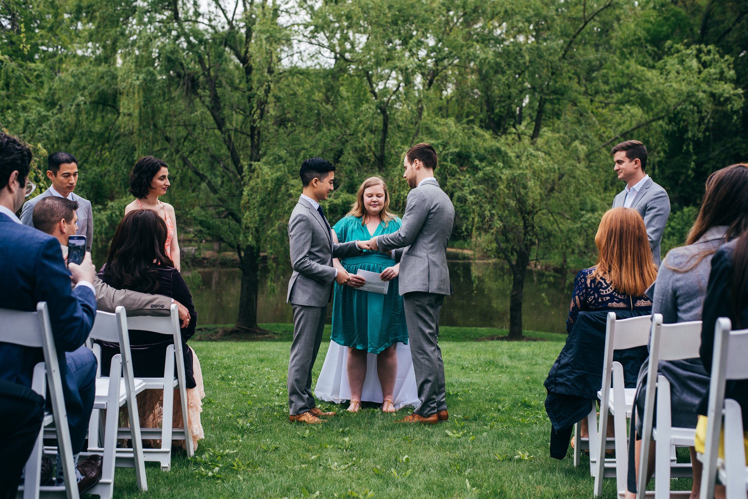 Scenes from Chad and Eddie's same sex ceremony in the Hudson River Valley at Buttermilk Falls Inn.