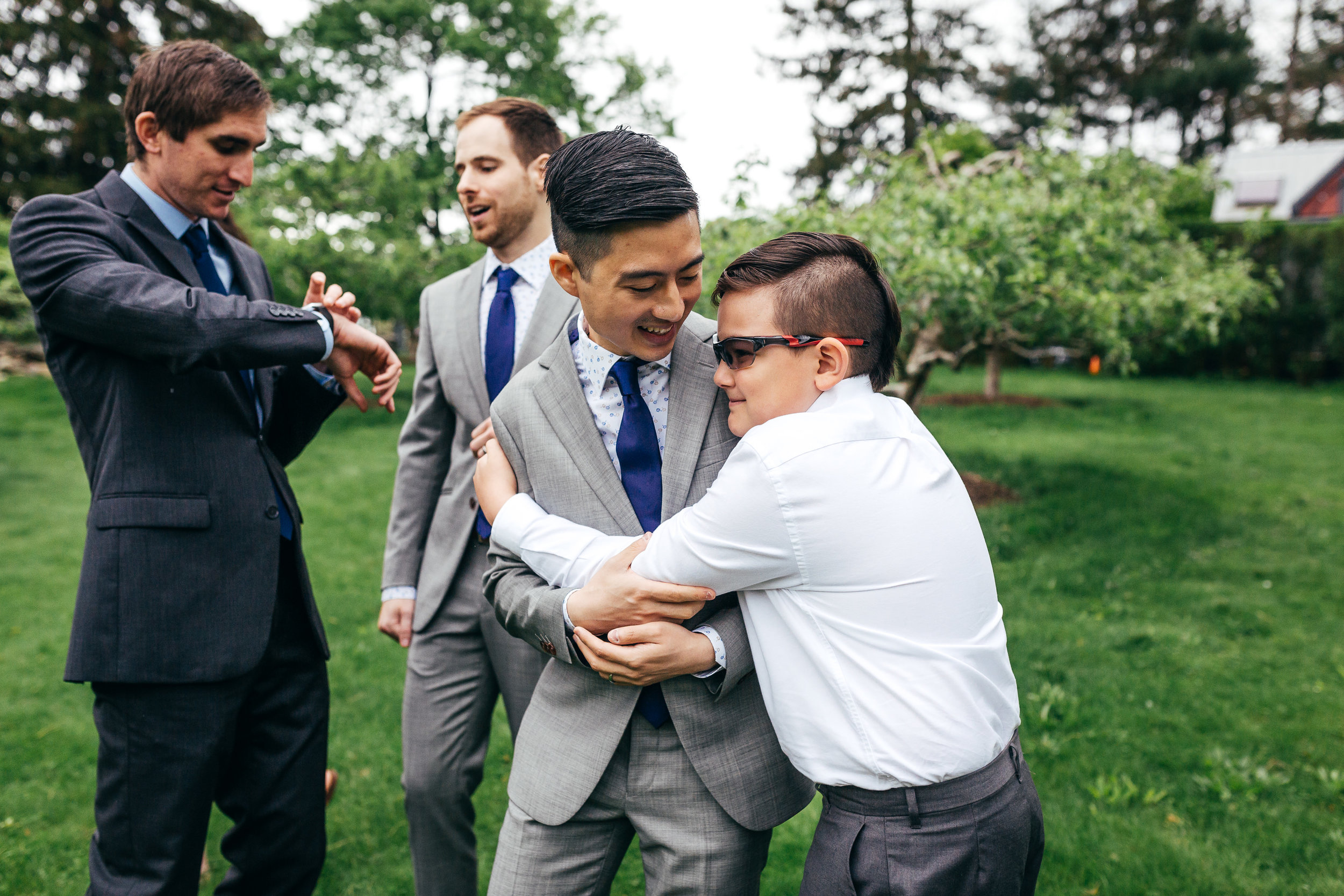 Scenes from Chad and Eddie's same sex ceremony in the Hudson River Valley at Buttermilk Falls Inn.