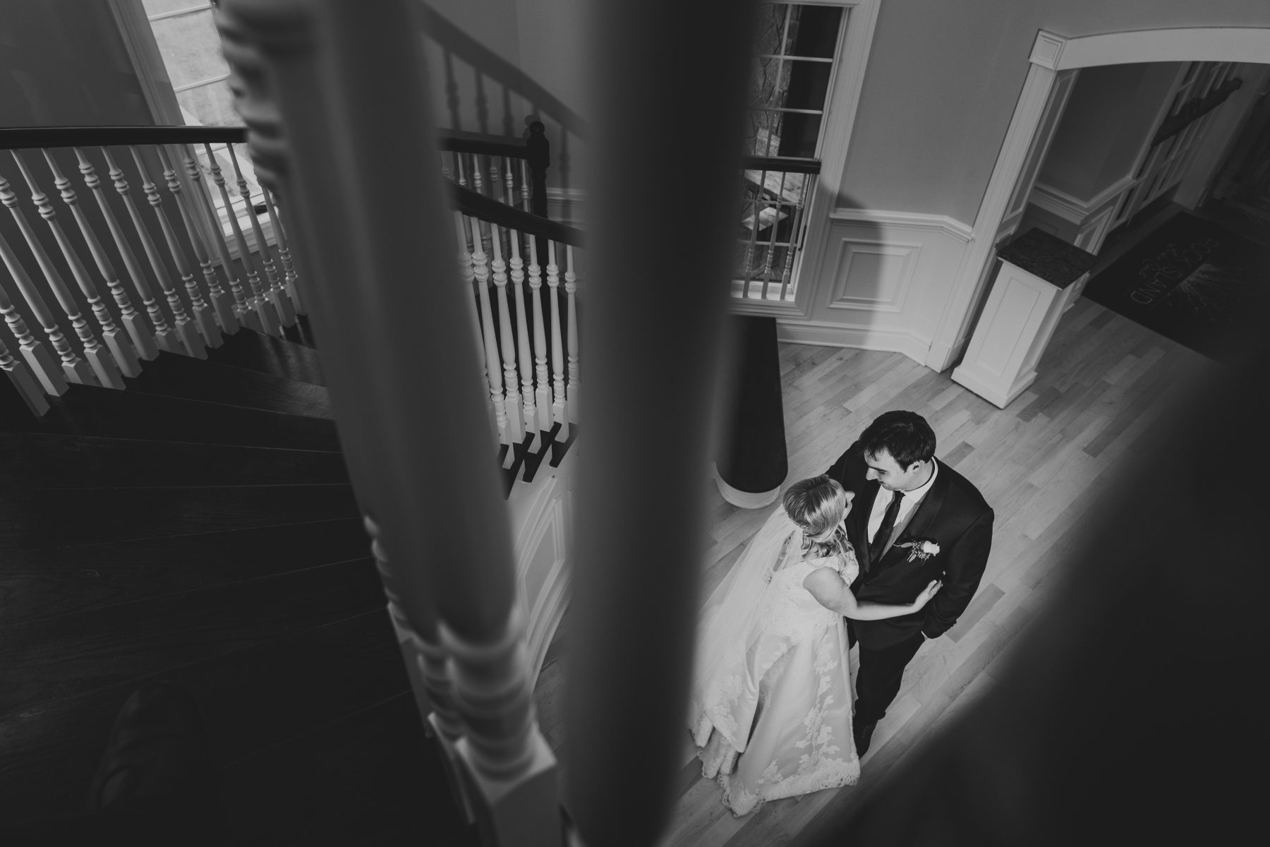  Incorporating compositional tools is another way I can help my images stand out from the crowd, rather than just a straight shot, I used the banister to help me frame Tara and Zach, to draw attention to them in the room. 