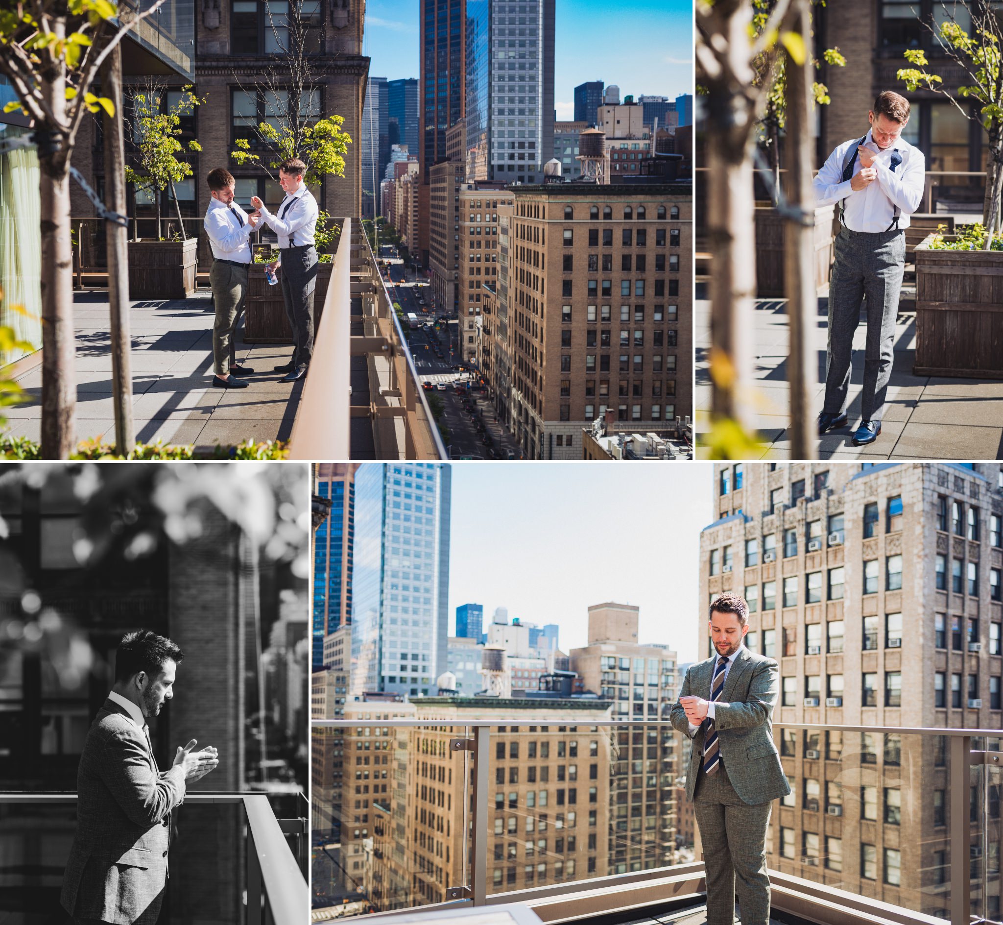  scenes from Brian and Scott's New York wedding, where they got ready together at the Royalton Park Avenue Hotel in Manhattan, New York.

For preparation photos, I like to get out of the way, and slowly ease my clients into having cameras photographi