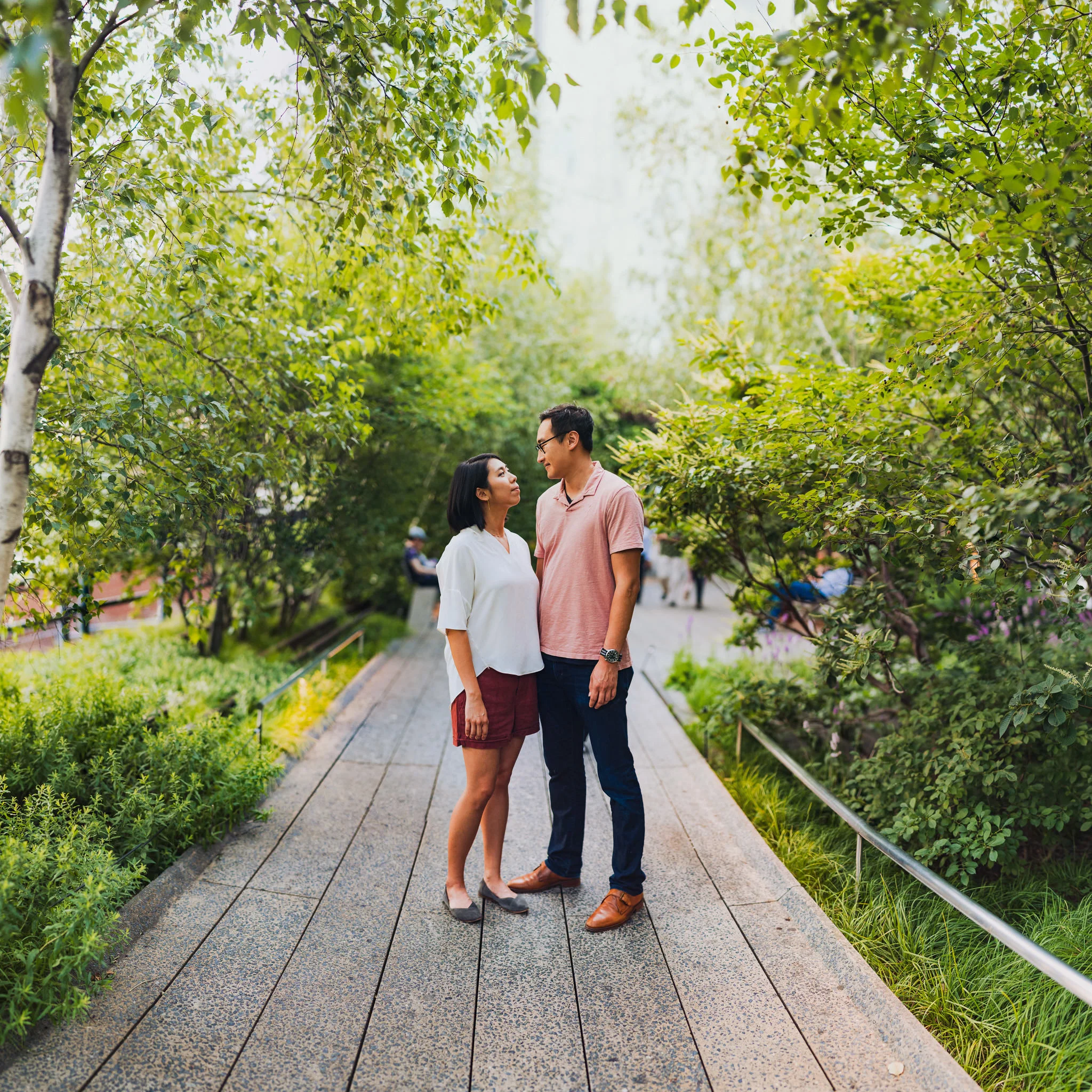 Photographs from Justine and Adrian's engagement session on the High Line in Chelsea, Manhattan. I love taking unique locations like this in New York to stretch myself creatively and try something new.