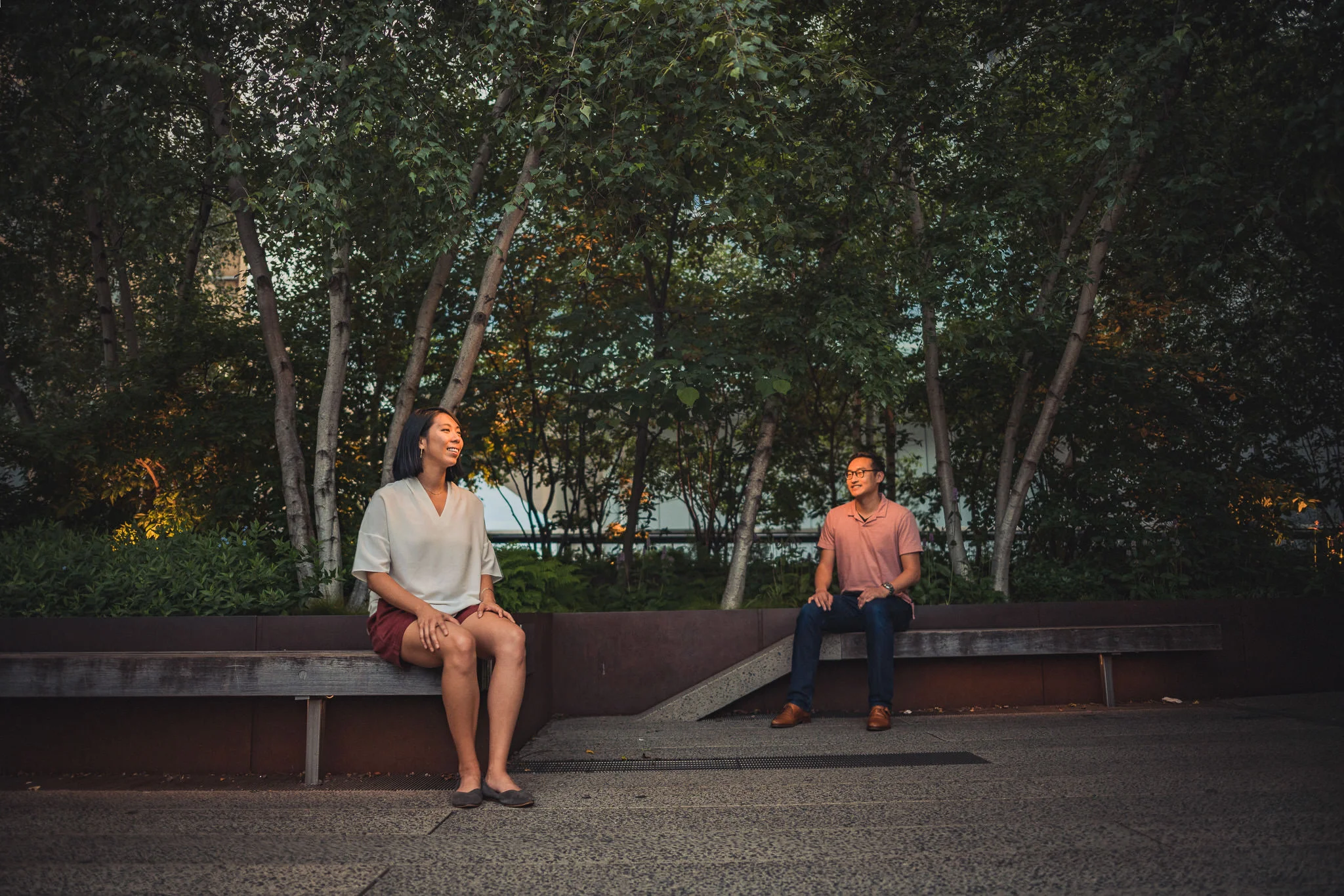 Photographs from Justine and Adrian's engagement session on the High Line in Chelsea, Manhattan. I love taking unique locations like this in New York to stretch myself creatively and try something new.