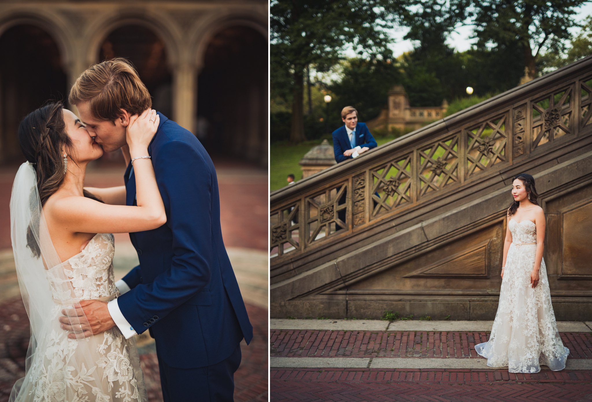  wedding bridal session for Wendy and Andreas in Central Park, near the bethesda terrace. We were just playing around with the time, trying to catch the light as the sun was setting. I think central park is a great location to take photos in, althoug