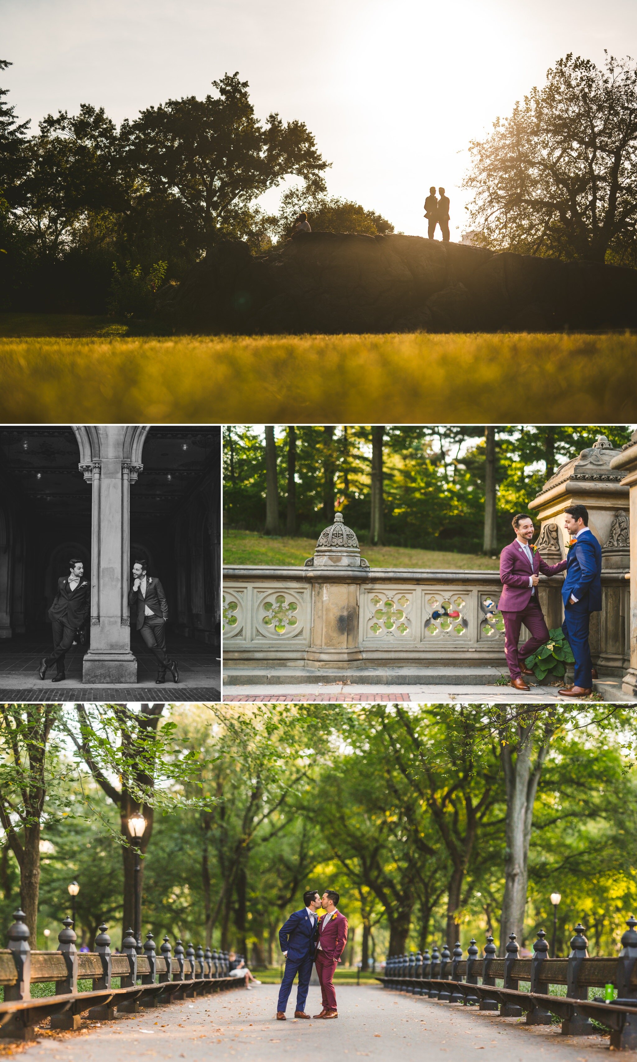  Photographs from Keiji and Michael's Manhattan, New York wedding at the Arthouse Hotel and the Central Park Boathouse. 