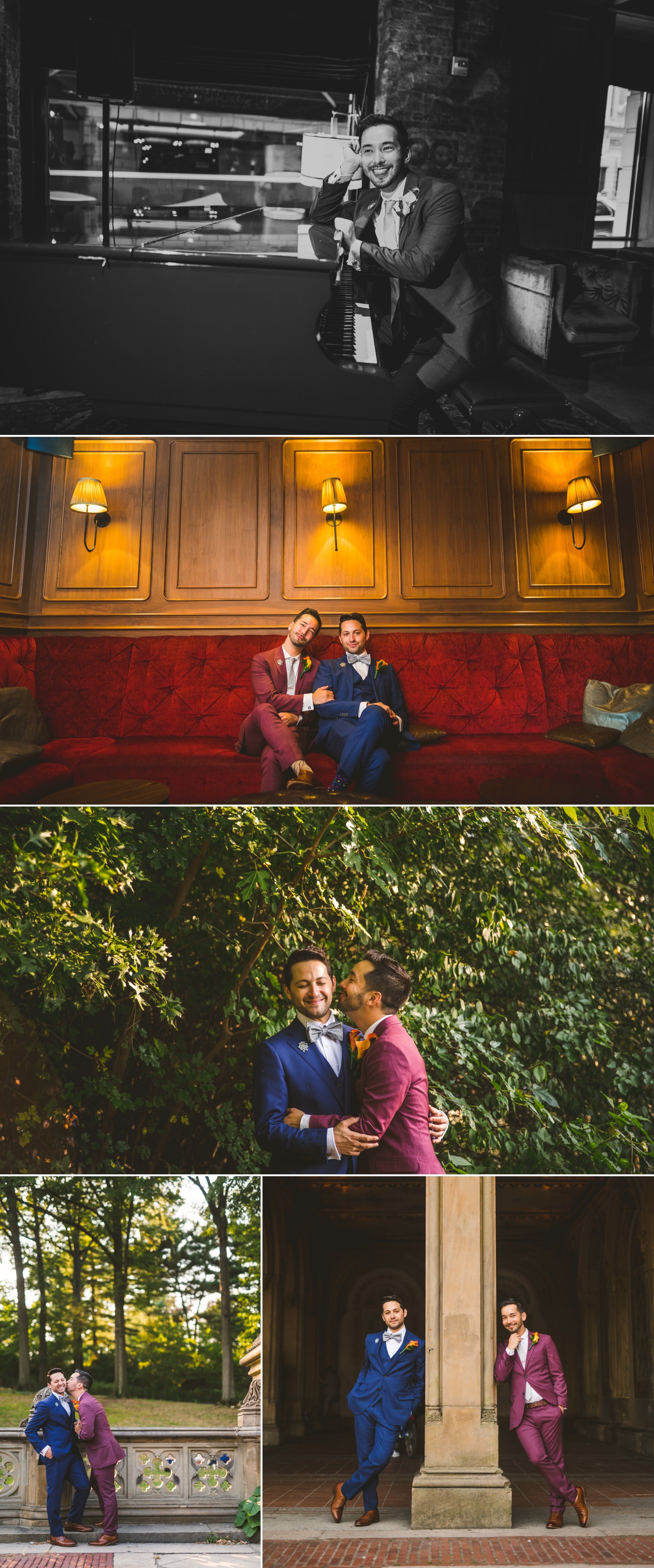  some selected images from their formal portraits.Photographs from Keiji and Michael's Manhattan, New York wedding at the Arthouse Hotel and the Central Park Boathouse. 