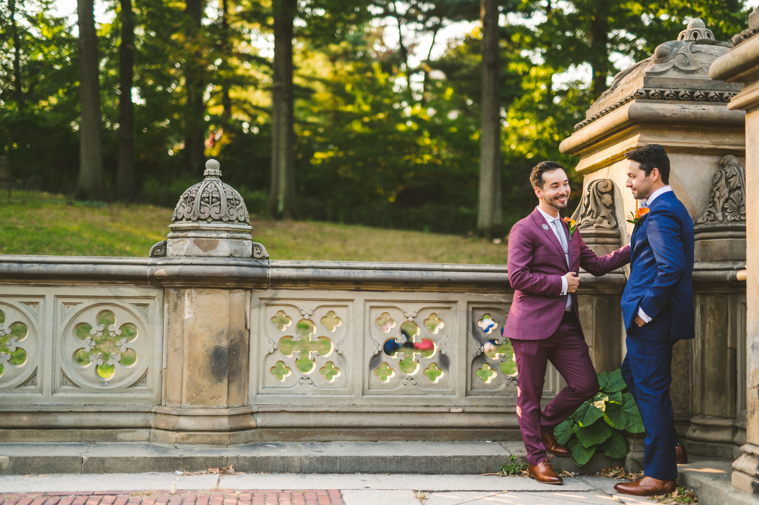 A gay wedding at the Central Park Loeb Boathouse in New York