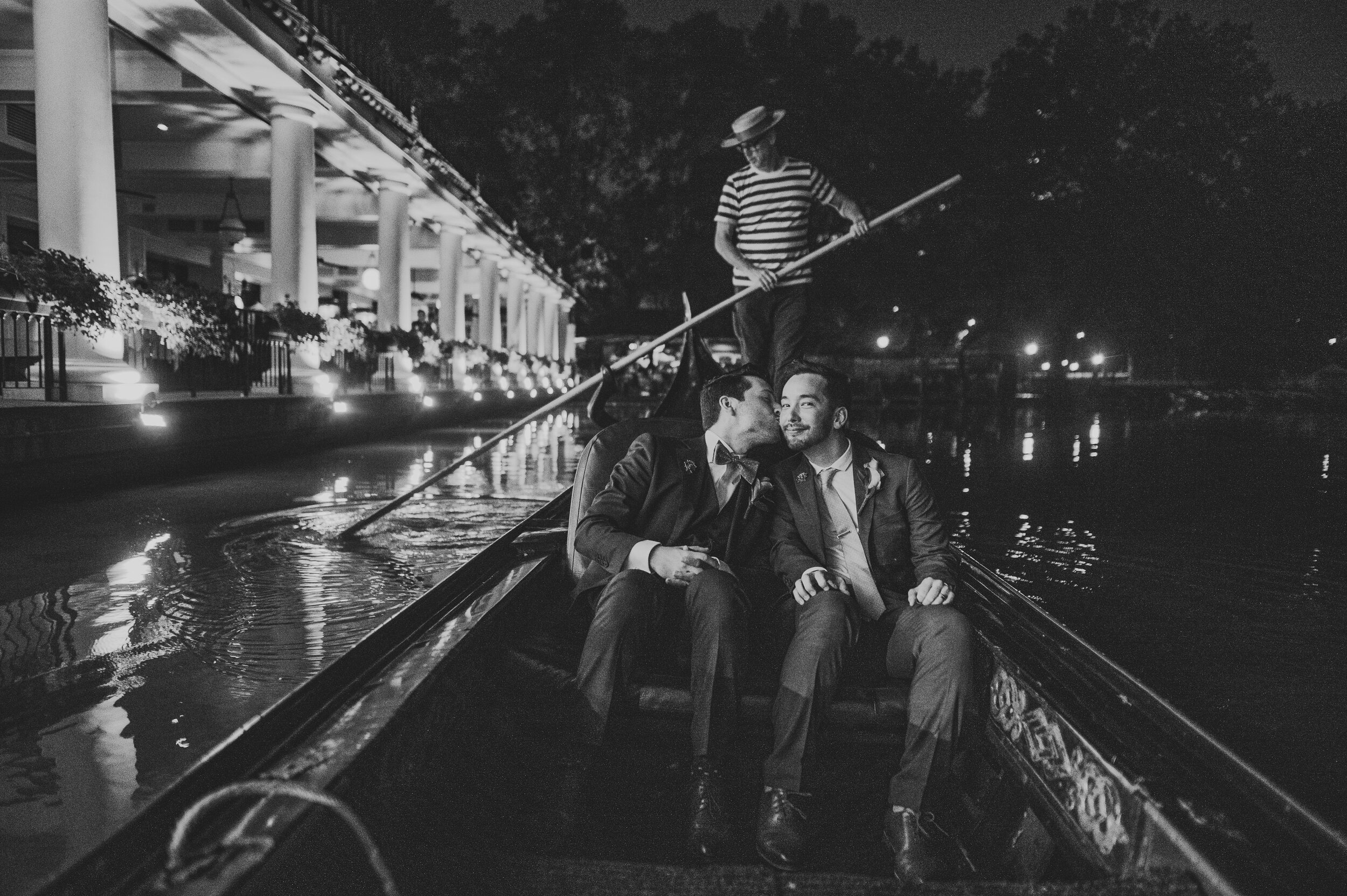 Boat ride during the gay wedding at the Central Park Boathouse