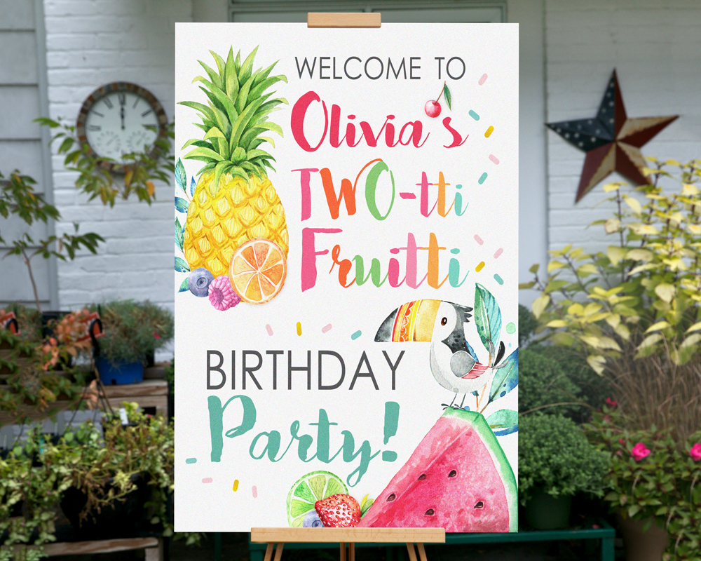 Twotti Fruitti Party Sign
