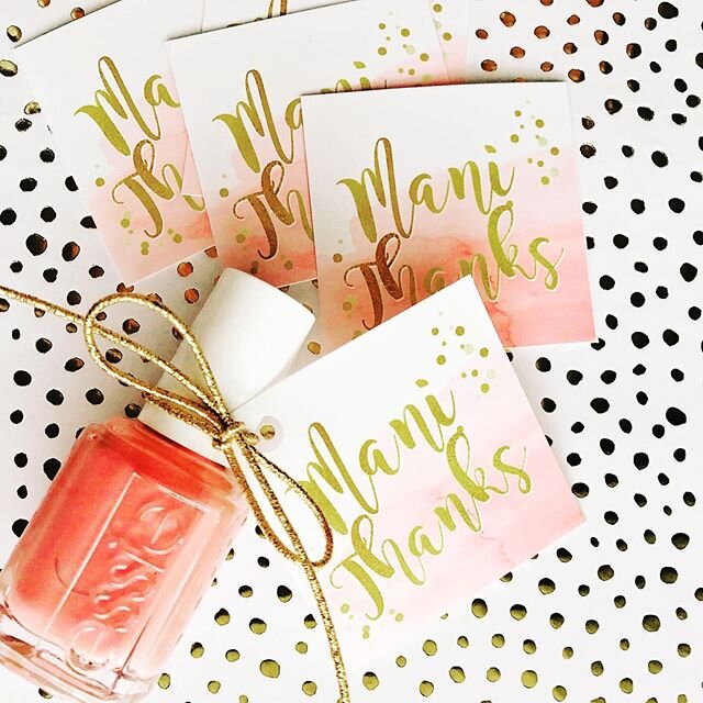 Don&rsquo;t you just love party favors that are quick, easy - and that everyone LOVES!
For your Galentines Day party, print out these favor tags, punch holes in the corners and tie onto a bottle of nail polish- and viola! Easy peasy party favors for 