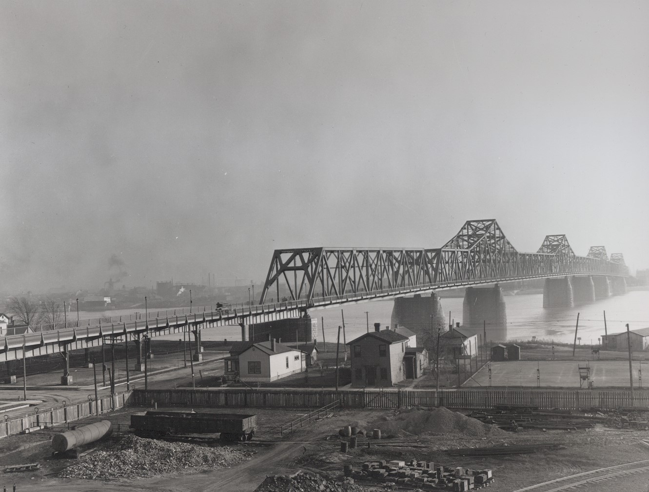 View looking south towards the Second Street Bridge.