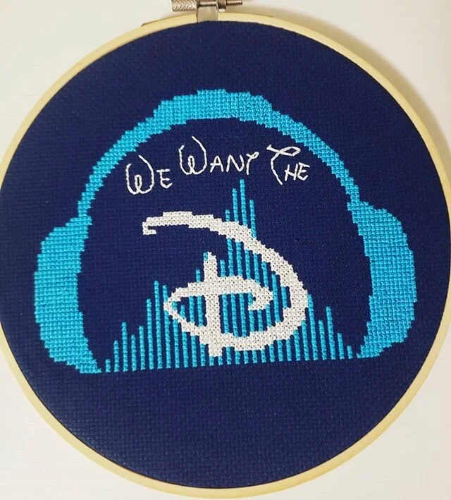 APPRECIATION POST. A beautiful gift from our dear friend and listener @terrisbookbarn. Terri, thank you so much for giving up your precious kid free time to stitch us this gorgeous treasure. We love you.💖💖💖 Wishing all our beautiful D Babies safe 