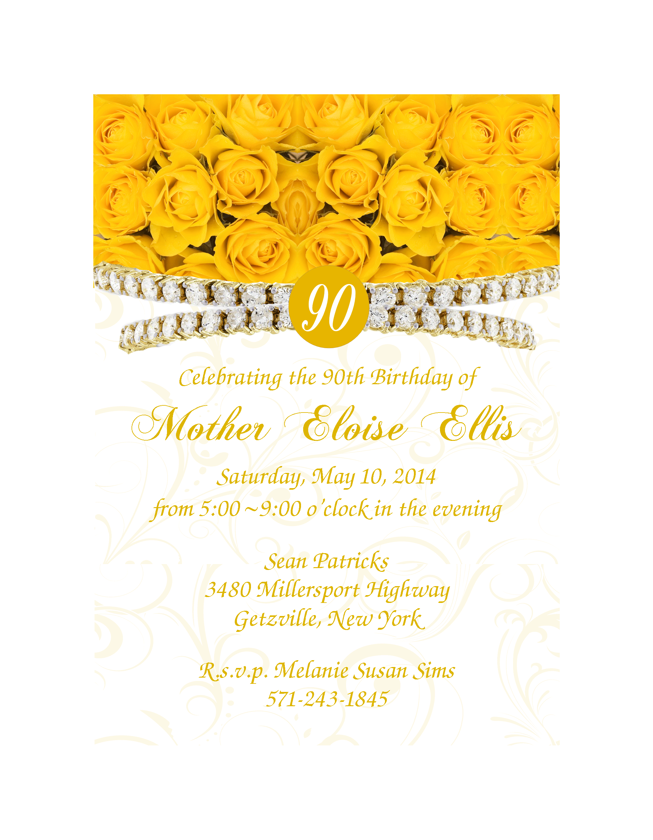 Yellow Roses and Diamonds