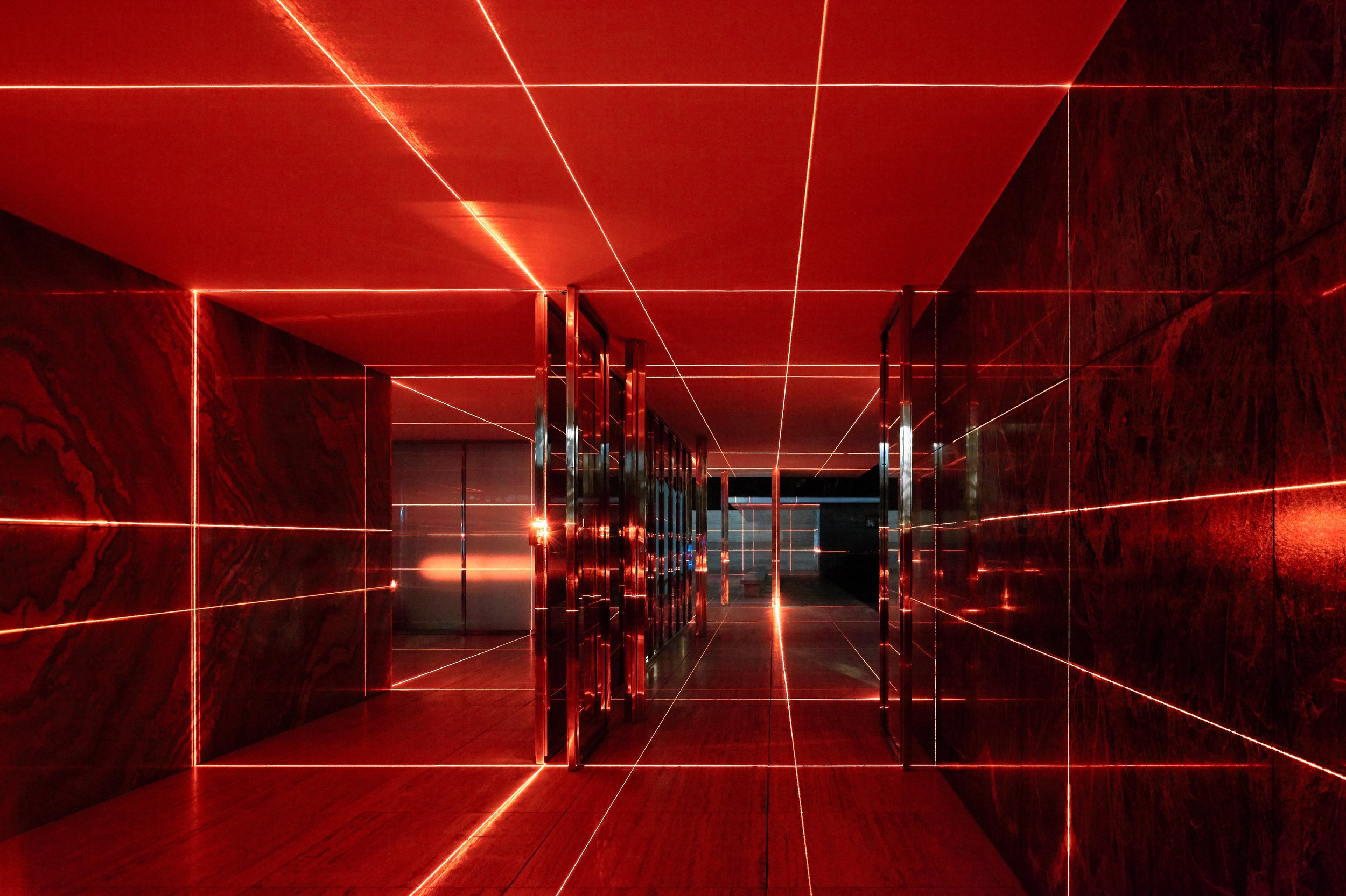 luftwerk, with mas context / geometry of light / barcelona pavilion / mies van der rohe 