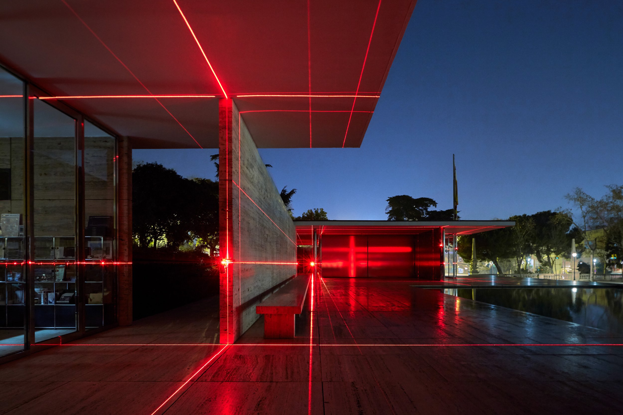luftwerk, with mas context / geometry of light / barcelona pavilion / mies van der rohe 