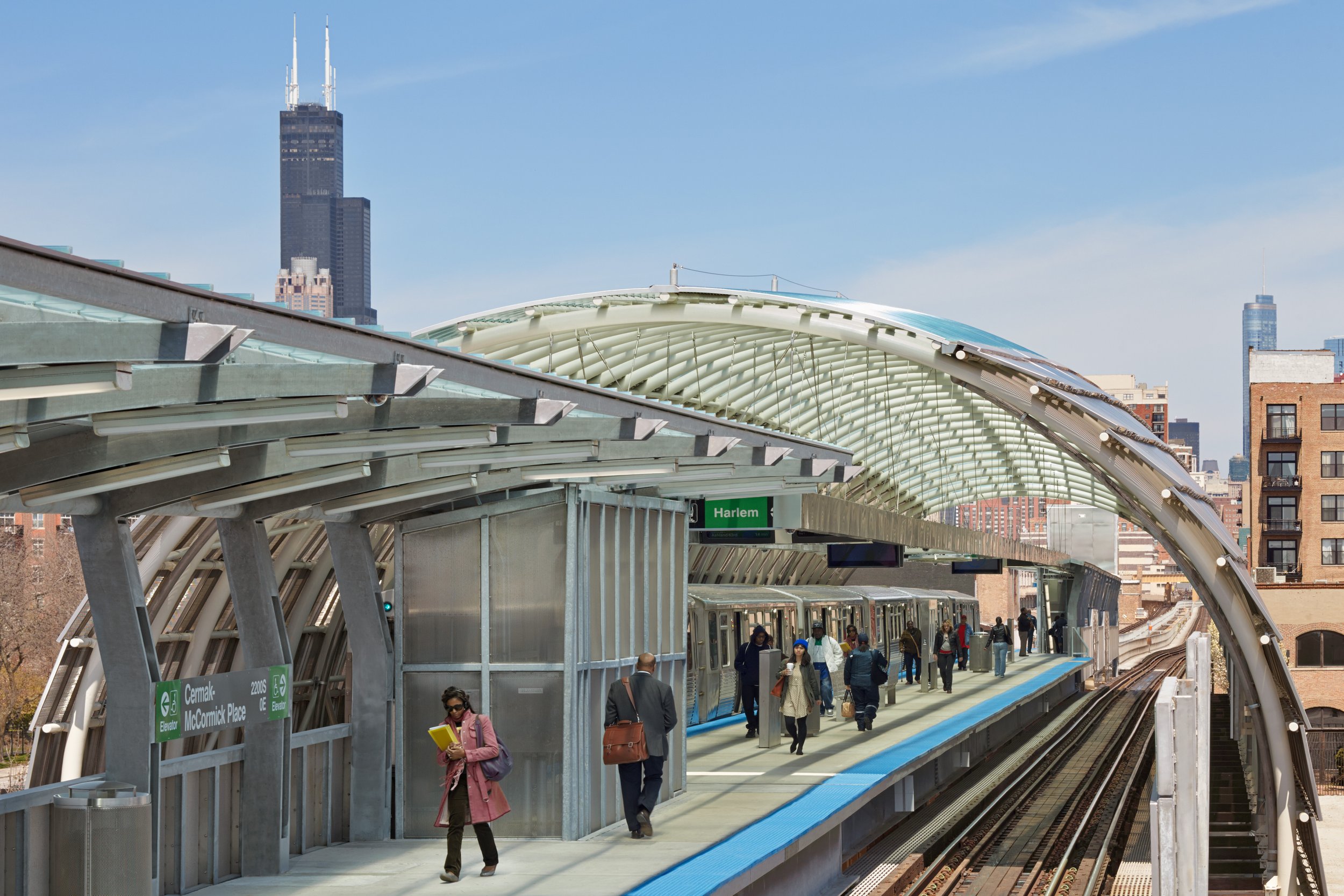 ross barney architects / cermak mccormick place cta station / chicago