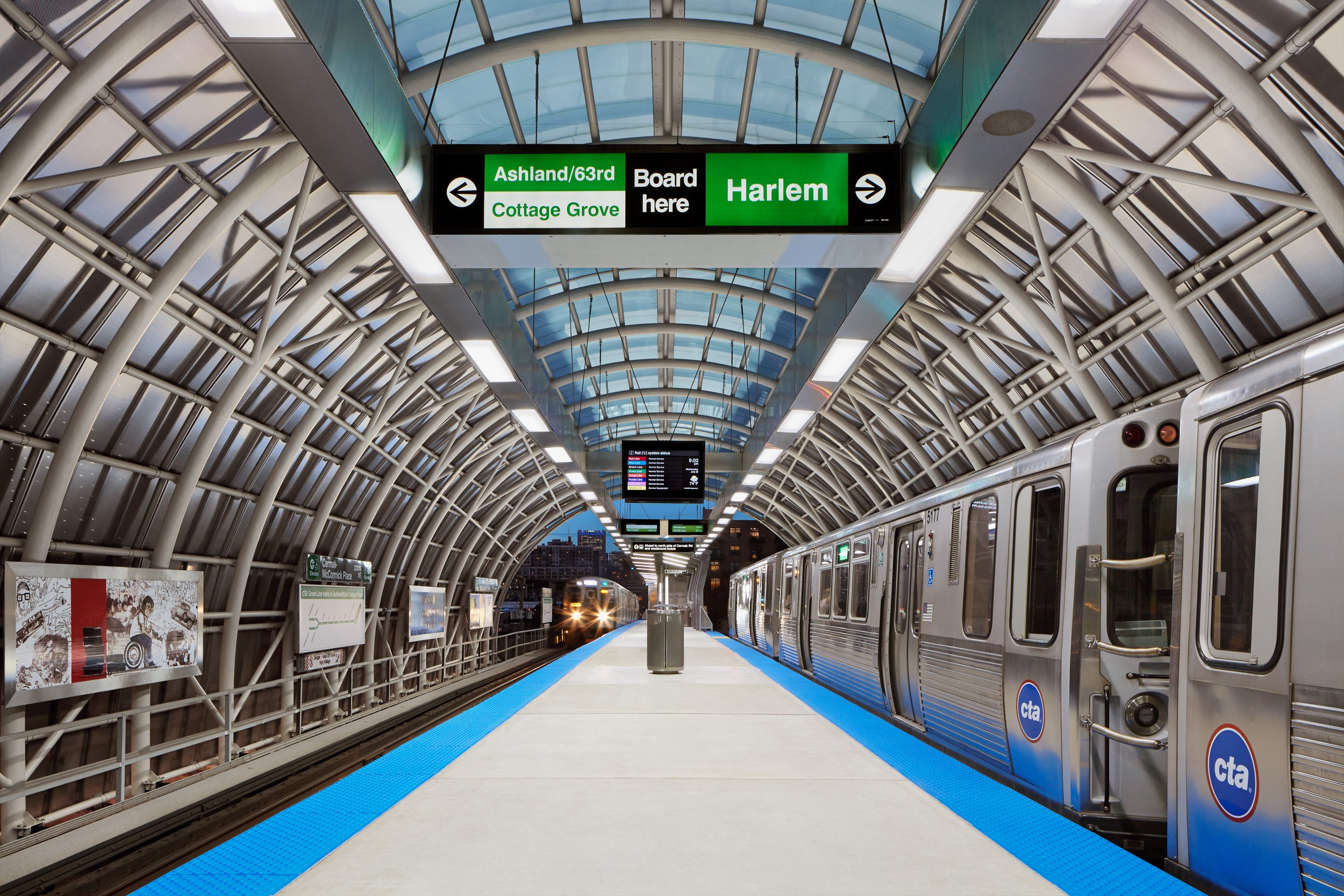 ross barney architects / cermak mccormick place cta station / chicago