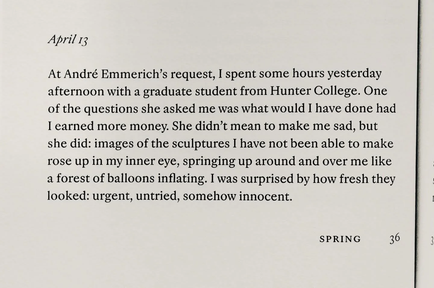 This is Anne Truitt on April 13, 2001. Today is April 13, 2026